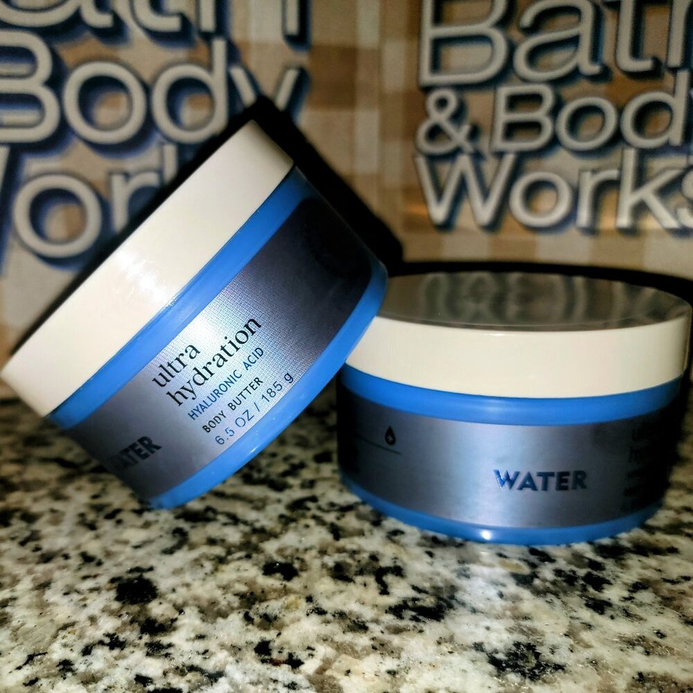 2 NEW BATH & BODY WORKS "WATER" ULTRA HYDRATION BODY BUTTER BUNDLE